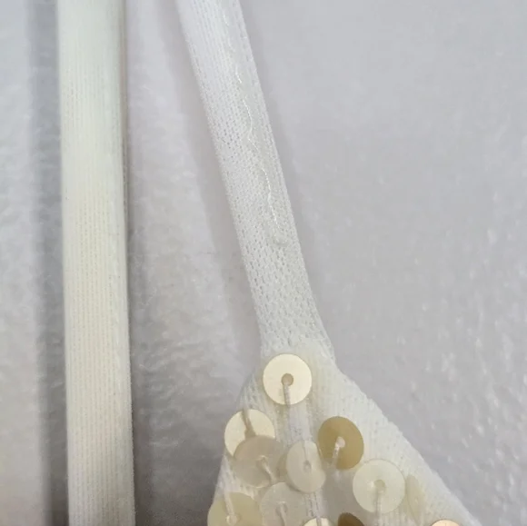 Luisa Cerano Cream & Gold Sequin Embellished Cami, Size 12 ~ VGUC - Picture 6 of 12